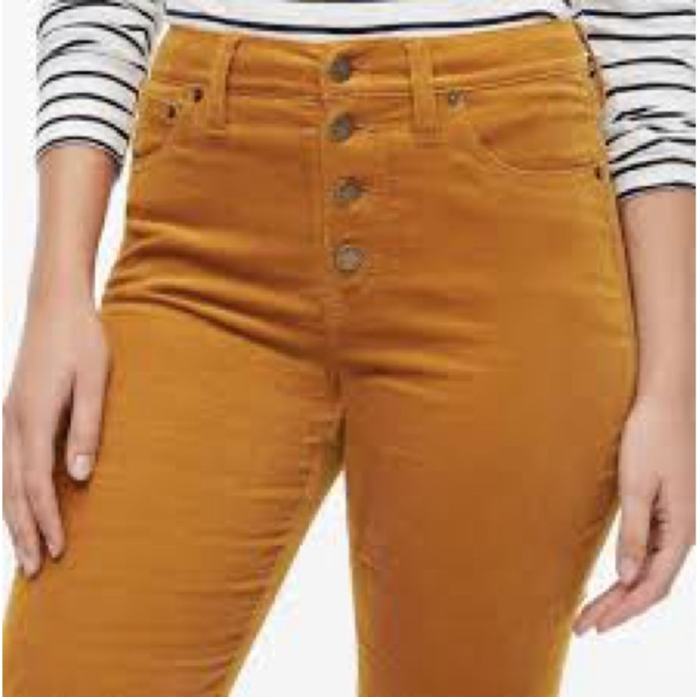J. Crew 9" High-Rise Skinny Corduroy Pants Mustard Yellow - Picture 11 of 11